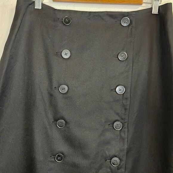 Club Monaco Black Button Front Pencil Skirt Size 12 - Picture 4 of 10